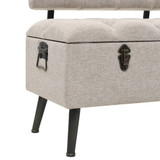 Klupa za pohranu s naslonom 110 cm krem od tkanine 339298 Klupa za pohranu s naslonom 110 cm krem od tkanine 339298