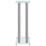 Stalci za zvučnike 2 kom srebrni od kaljenog stakla s 4 stupa 51819 Stalci za zvučnike 2 kom srebrni od kaljenog stakla s 4 stupa 51819