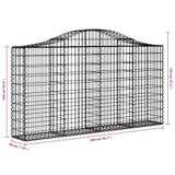 Gabionska košara s lukom 200x30x100/120 cm pocinčano željezo 153385