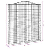 Gabionska košara s lukom 200x30x220/240 cm pocinčano željezo 153391 Gabionska košara s lukom 200x30x220/240 cm pocinčano željezo 153391
