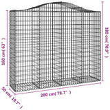 Gabionska košara s lukom 200x50x160/180 cm pocinčano željezo 153398