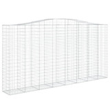 Gabionska košara s lukom 400x50x200/220 cm pocinčano željezo 153420 Gabionska košara s lukom 400x50x200/220 cm pocinčano željezo 153420