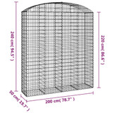 Gabionska košara s lukom 200x50x220/240 cm pocinčano željezo 153481