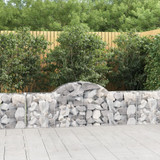 Gabionska košara s lukom 200 x 30 x 60/80 cm pocinčano željezo 153483