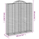 Gabionska košara s lukom 200x50x220/240 cm pocinčano željezo 153501