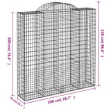 Gabionska košara s lukom 200x50x200/220 cm pocinčano željezo 153500