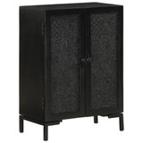 Komoda crna 55 x 30 x 77 cm od masivnog drva manga i željeza 351645 Komoda crna 55 x 30 x 77 cm od masivnog drva manga i željeza 351645