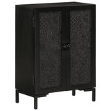 Komoda crna 55 x 30 x 77 cm od masivnog drva manga i željeza 351645 Komoda crna 55 x 30 x 77 cm od masivnog drva manga i željeza 351645