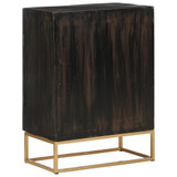 Komoda crna 55 x 34 x 75 cm od masivnog drva manga i željeza 351679 Komoda crna 55 x 34 x 75 cm od masivnog drva manga i željeza 351679