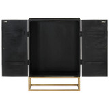 Komoda crna 55 x 34 x 75 cm od masivnog drva manga i željeza 351679 Komoda crna 55 x 34 x 75 cm od masivnog drva manga i željeza 351679