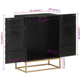 Komoda crna 55 x 34 x 75 cm od masivnog drva manga i željeza 351679 Komoda crna 55 x 34 x 75 cm od masivnog drva manga i željeza 351679