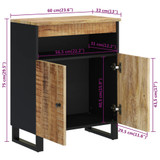 Komoda s 2 vrata 60 x 33 x 75 cm od masivnog drva manga 352913 Komoda s 2 vrata 60 x 33 x 75 cm od masivnog drva manga 352913