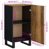 Komoda s vratima 40 x 31 x 75 cm od masivnog drva manga 352912 Komoda s vratima 40 x 31 x 75 cm od masivnog drva manga 352912