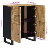 Komoda s 4 vrata 60 x 33 x 75 cm od masivnog drva manga 352917 Komoda s 4 vrata 60 x 33 x 75 cm od masivnog drva manga 352917