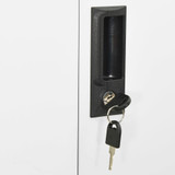 Uredski ormarić bijeli 90 x 40 x 180 cm čelik i kaljeno staklo 336421