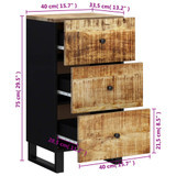 Komoda s 3 ladice 40 x 33,5 x 75 cm od masivnog drva manga 352905 Komoda s 3 ladice 40 x 33,5 x 75 cm od masivnog drva manga 352905