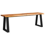 Klupa sa živim rubom 140 cm od masivnog bagremovog drva 353294