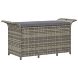Vrtna klupa s jastukom siva 116 x 46 x 57 cm od poliratana 363418