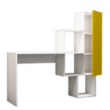 Radni stol Açelya - bijela, žuta