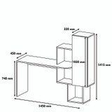 Radni stol Açelya - bijela, žuta
