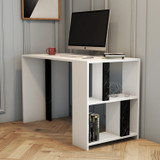 Radni stol Lima - bijeli, crni mermer