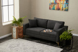 Sofa sa 2 sedišta Berlin - antracit, zlato Sofa sa 2 sedišta Berlin - antracit, zlato