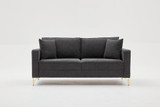 Sofa sa 2 sedišta Berlin - antracit, zlato Sofa sa 2 sedišta Berlin - antracit, zlato