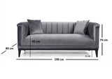 Sofa sa 2 sedišta Trendy - tamno siva Sofa sa 2 sedišta Trendy - tamno siva