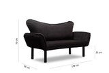 Sofa za 2 sjedišta Chatto - Crna