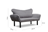 Sofa za 2 sjedišta Chatto - Siva