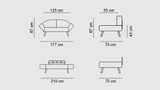 Sofa za 2 sjedišta Genzo - Petrol plava