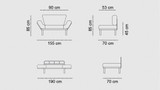 Sofa za 2 sjedišta Nitta – Crna