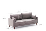 Sofa sa 3 sjedala Bella Sofa za 3 pr - smeđa