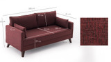 Sofa sa 3 sjedala Bella Sofa za 3 Pr - Claret Red