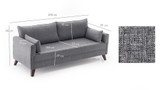 Sofa sa 3 sjedala Bella Sofa za 3 Pr - Siva