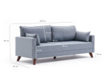 Sofa sa 3 sjedala Bella Soft Üçlü Koltuk - Plava