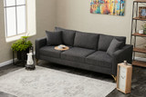 Sofa sa 3 sjedala Berlin - antracit, zlato Sofa sa 3 sjedala Berlin - antracit, zlato