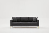 Sofa sa 3 sjedala Berlin - antracit, zlato Sofa sa 3 sjedala Berlin - antracit, zlato