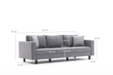 Sofa sa 3 sjedala Kale Linen - Siva Sofa sa 3 sjedala Kale Linen - Siva