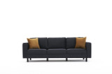 Sofa sa 3 sjedala Kelj somot - antracit Sofa sa 3 sjedala Kelj somot - antracit