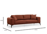 Sofa sa 3 sjedala Kenzo 3 - crijepno crvena