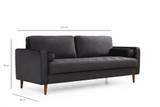 Sofa sa 3 sjedala Obod - Crna