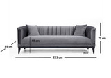 Sofa sa 3 sjedala Trendy - tamno siva