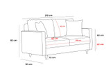 Sofa za 3 sjedala Eva - Siva