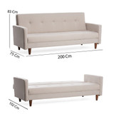 Sofa za 3 sjedala Hiko - krema
