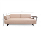 Sofa za 3 sjedala Infinity sa pomoćnim stolom - bež