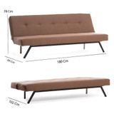 Sofa za 3 sjedala Zola - smeđa