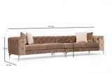 4-sjedala Sofa Como - tamno krem