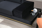 4-sjedala Sofa Linija sa bočnim stolom - crna