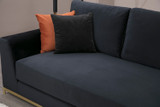 4-sjedala Sofa Linija sa bočnim stolom - crna